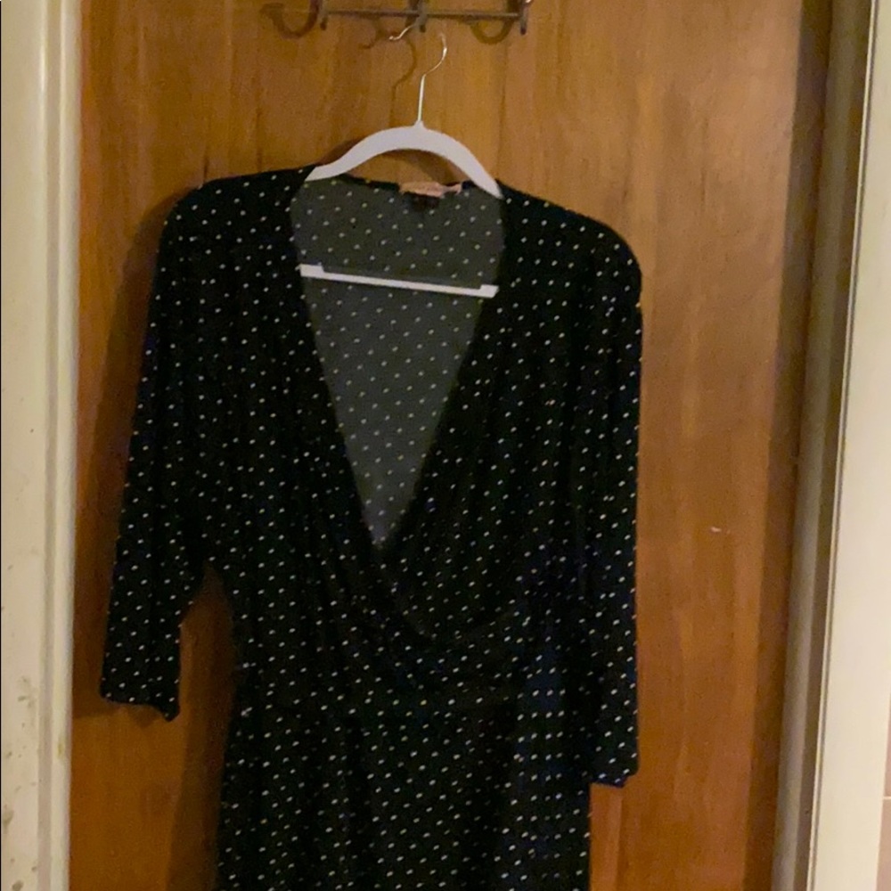 Polka dot wrap dress